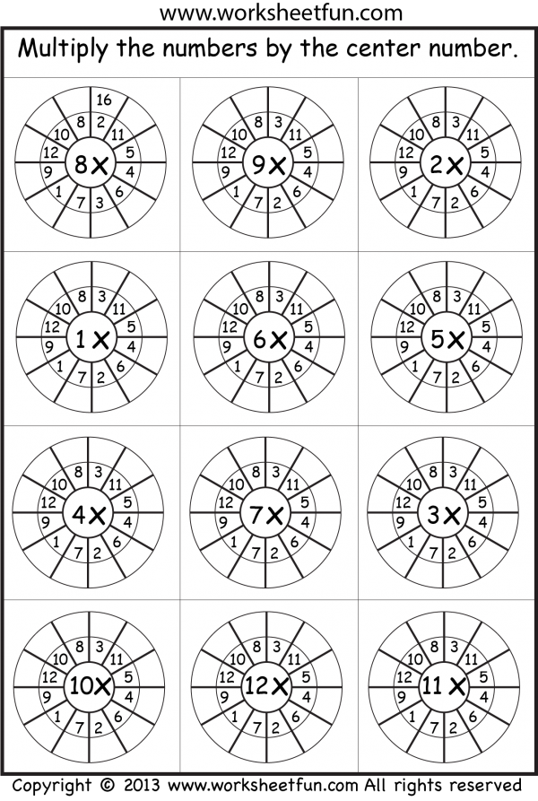 Multiplication Worksheets 2 3 4 5 6