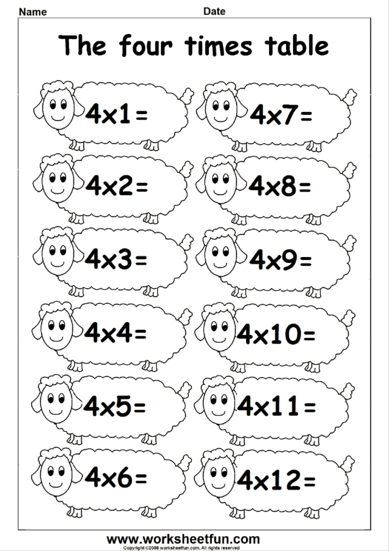 Multiplication Worksheets 2 Times Tables