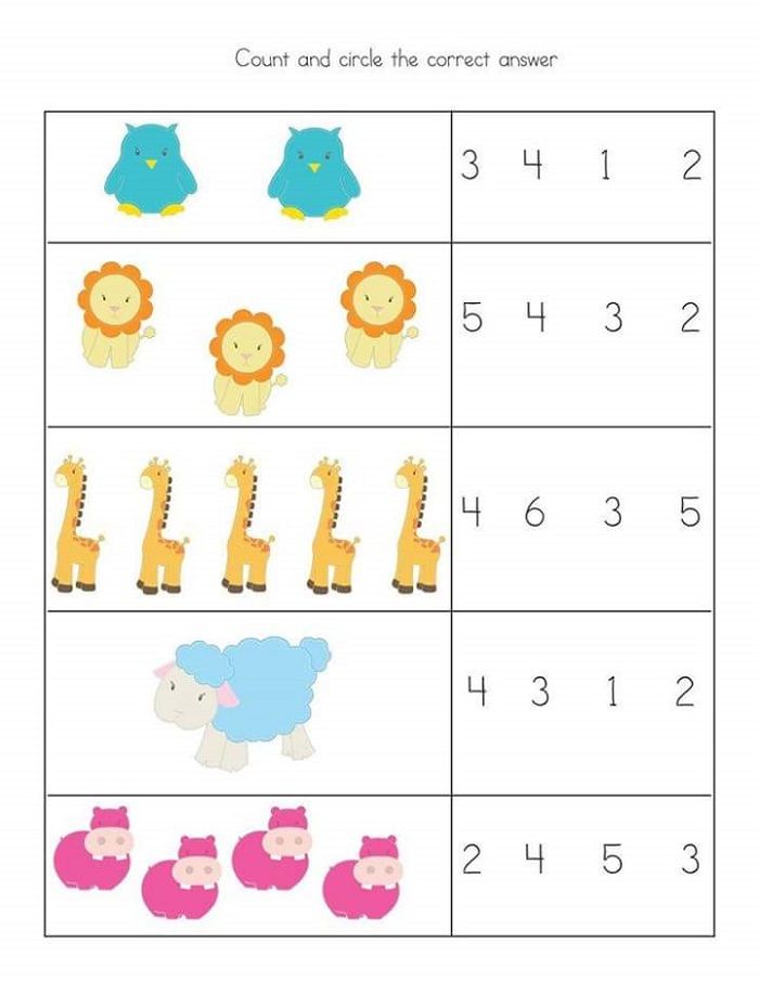 Preschooler Free Math Worksheets For Kindergarten