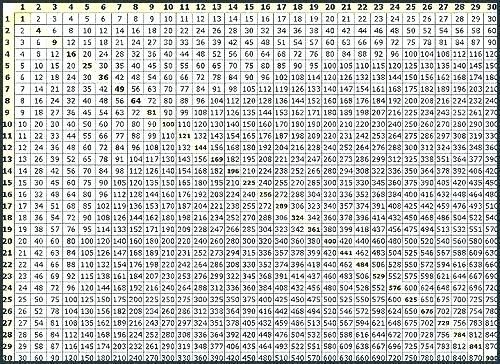 Full Size Printable Multiplication Table 1-100