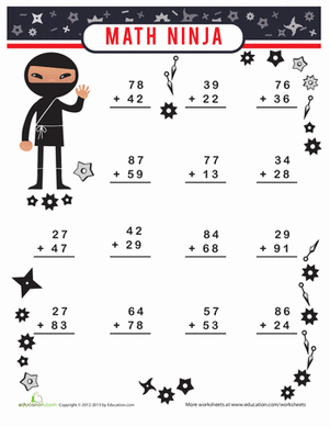 Addition Fun 2nd Grade Math Worksheets