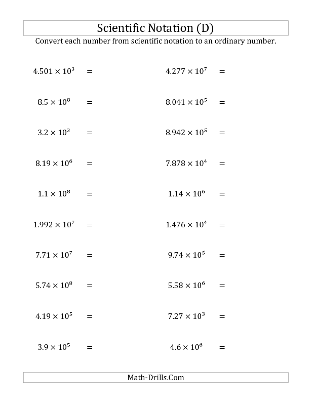 Worksheet Works Scientific Notation Operations Answers