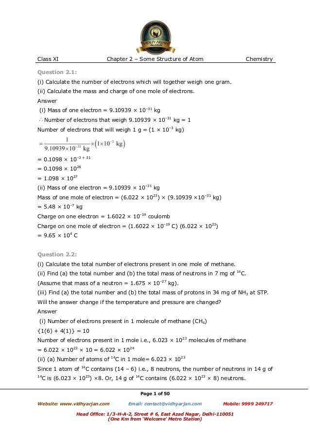 Atomic Structure Worksheet Answers Chapter 3