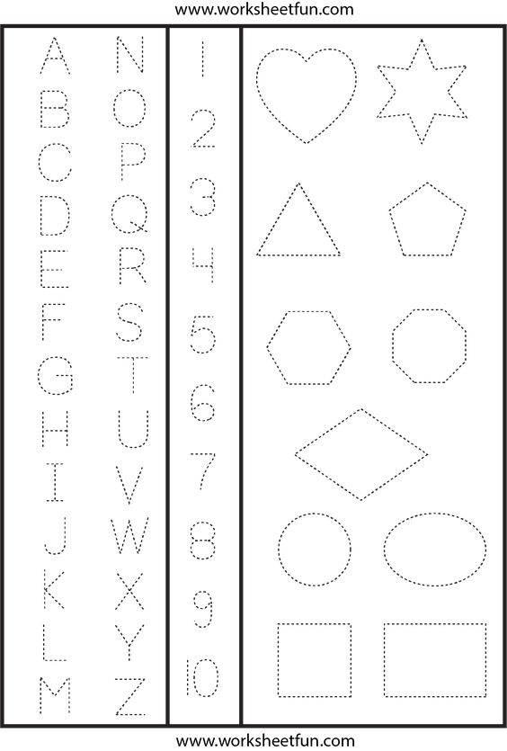 Tracing Letters And Numbers Worksheets