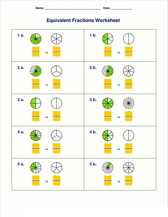 Equivalent Fractions Worksheet 6th Grade Pdf